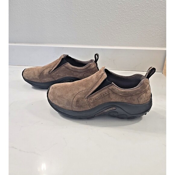 Merrell Jungle Moc Suede Loafers Shoes Womens 7 Brown Dark Earth J65685 Comfort - Picture 1 of 8